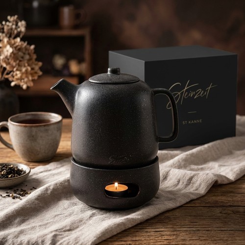 Steinzeit Teekanne mit Stövchen