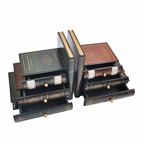 Vintage Buchstützen mit Geheimfächern Detail