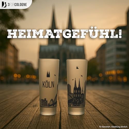Köln Skyline Schnapsgläser-Set Detail