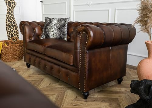 Chesterfield Zweisitzer in Büffelleder