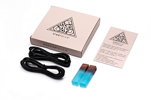 Herz-Pärchen-Anhänger aus Holz und Harz Detail