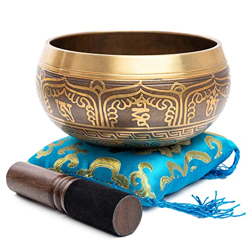 Tibetische Klangschale mit Om-Symbol