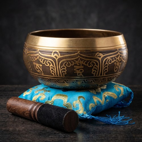 Tibetische Klangschale mit Om-Symbol