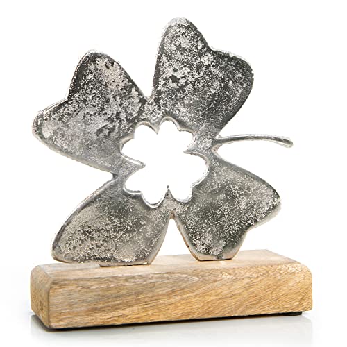 Kleeblatt-Skulptur auf Mangoholz