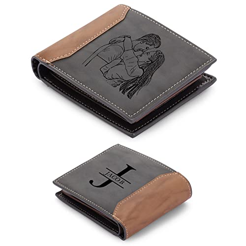 Personalisierte Herren-Geldbörse mit Fotogravur Detail