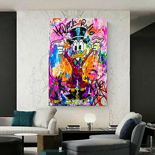 Dagobert Duck Street Art Leinwand