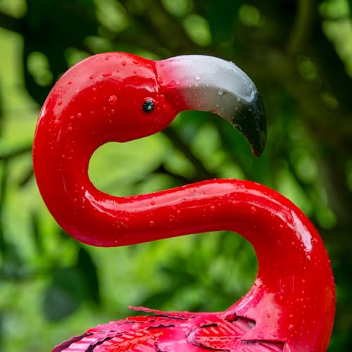Flamingo-Paar aus Metall Detail