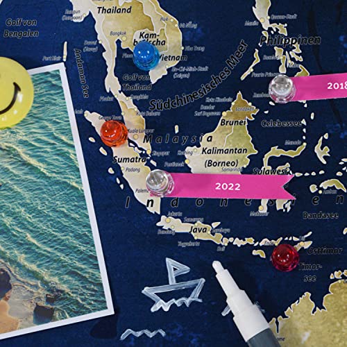 Magnetische Weltkarte Ocean Detail