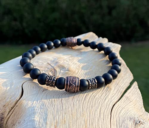 Wikinger-Armband aus schwarzem Onyx Detail