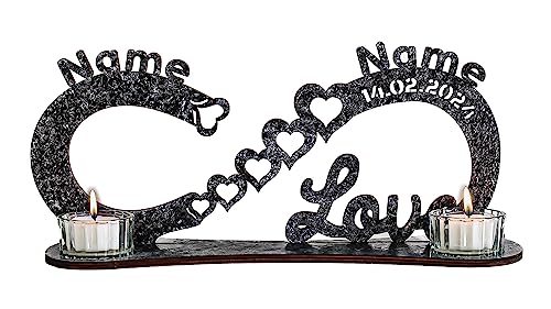 Personalisiertes Unendlichkeits-Teelicht Detail