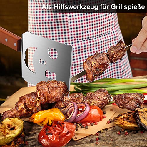 7-in-1 Grillspachtel mit Holzgriff Detail