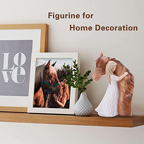 Innige Freundschaft - Skulptur Mädchen mit Pferd