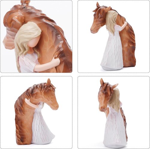 Innige Freundschaft - Skulptur Mädchen mit Pferd Detail