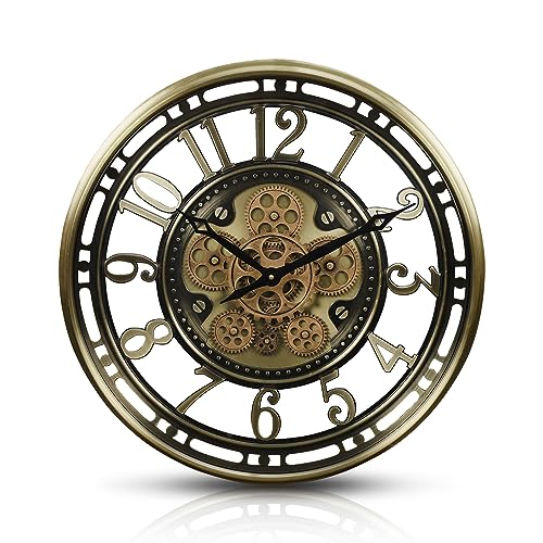 Samilito Wanduhr mit beweglichen Zahnrädern Detail