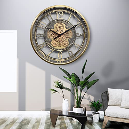 Samilito Wanduhr mit beweglichen Zahnrädern