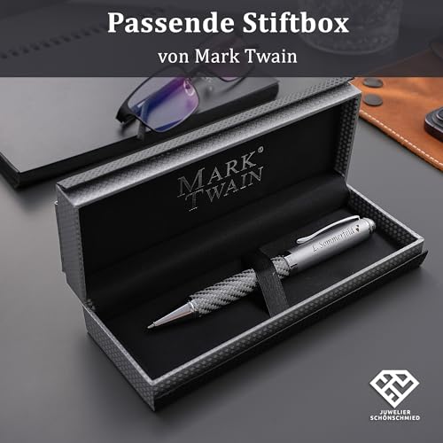 Mark Twain Kugelschreiber im Karbon-Design Detail