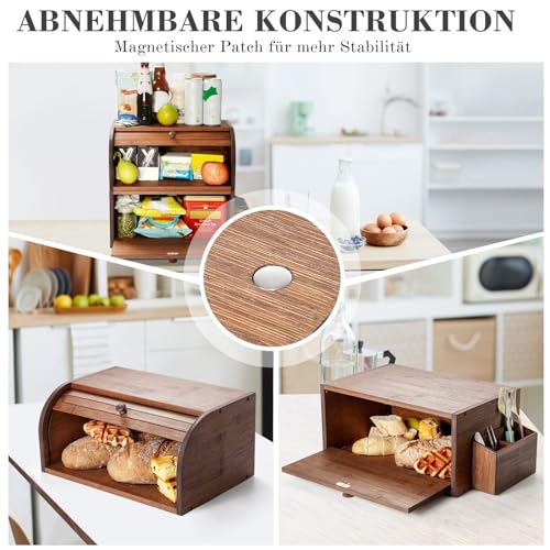 Brotkasten aus Bambus mit Doppeletage Detail