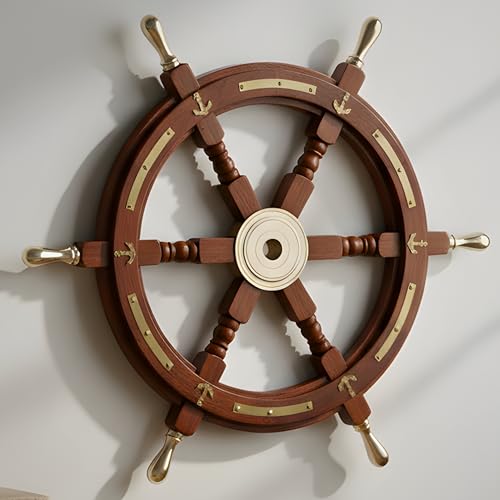 Maritimes Steuerrad aus Holz