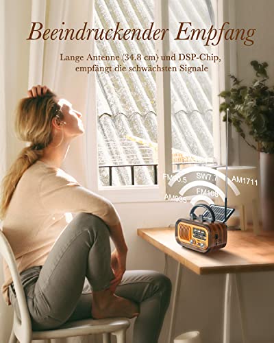 Retro-Radio mit Solarpanel Detail