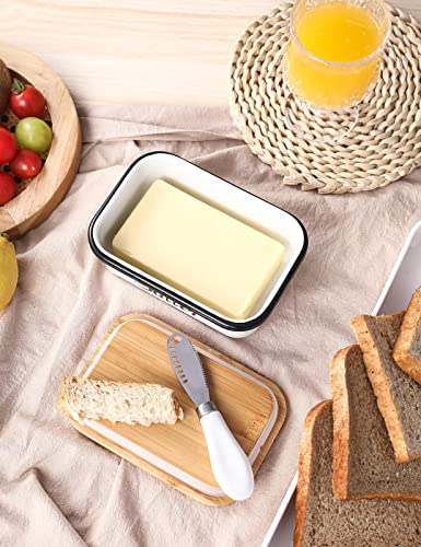 Butterdose mit Bambusdeckel Detail