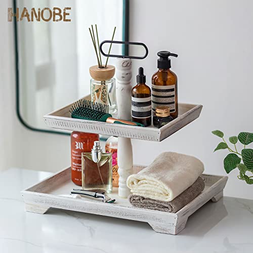 Vintage-Etagere aus geweißtem Holz