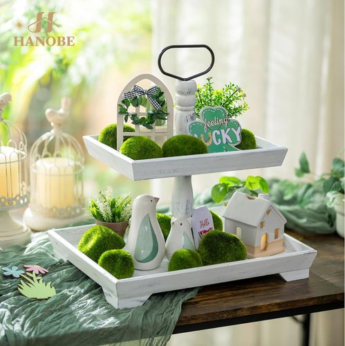 Vintage-Etagere aus geweißtem Holz