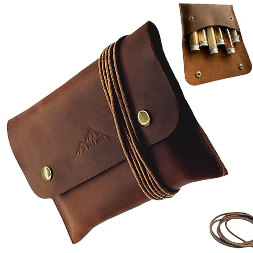Handgefertigte Gewürztasche aus Echtleder Detail
