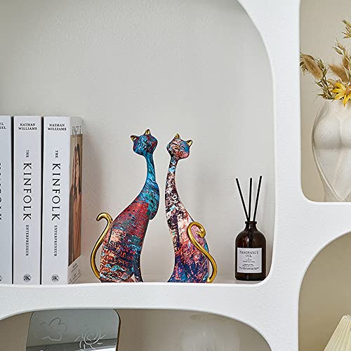 Katzenpaar Skulptur im Graffiti-Stil