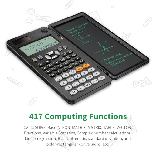 Wissenschaftlicher Taschenrechner mit digitalem Notizblock