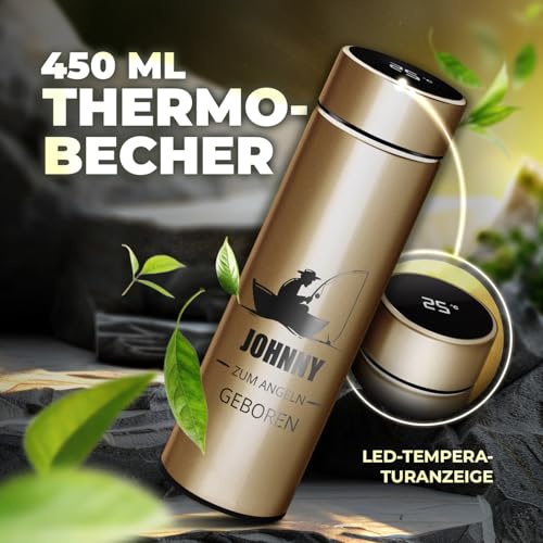 Personalisierte Thermosflasche mit LED-Temperaturanzeige