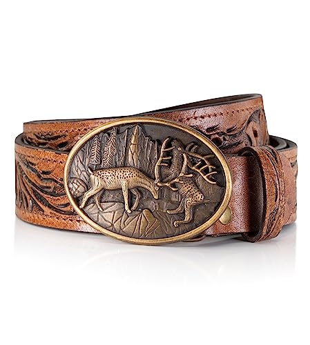 Trachtengürtel Friedl mit Hirschmotiv Detail