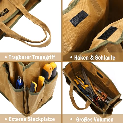 Werkzeugtasche aus gewachstem Canvas Detail