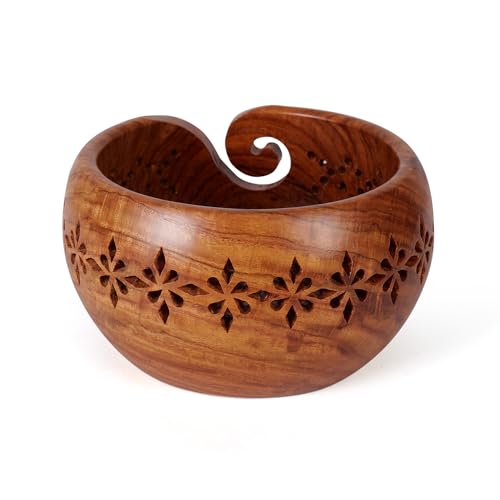 Garnschale aus Rosenholz Detail
