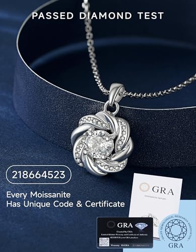 Moissanit-Collier Liebesknoten Detail