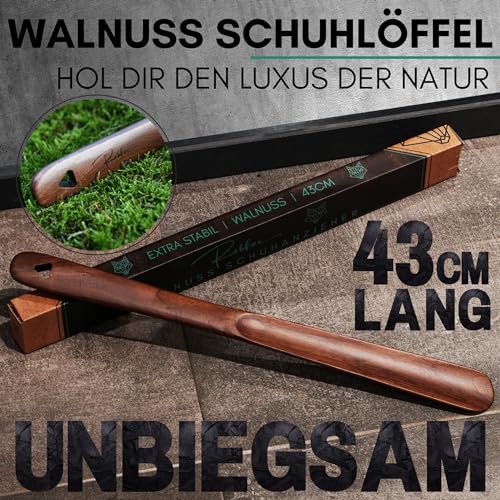 Robfox Schuhlöffel aus Walnussholz Detail