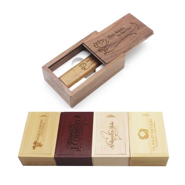 USB-Stick aus Massivholz mit Gravur Detail