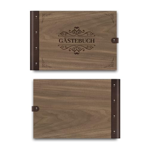 Gästebuch aus Nussbaumholz Detail