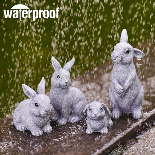 Kaninchenfamilie aus Kunstharz Detail