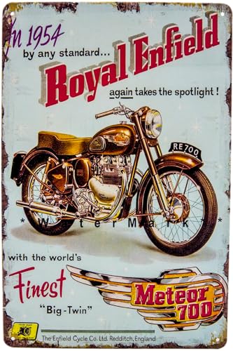 Royal Enfield Vintage-Blechschild Detail