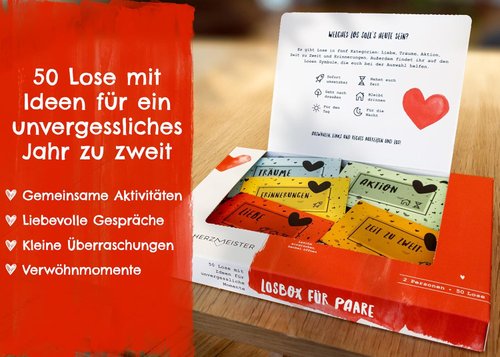 Herzmeister Losbox für Paare Detail
