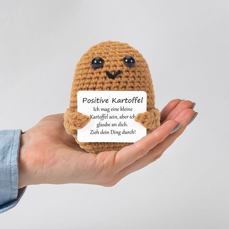 Positive Kartoffel - Handgestrickter Mutmacher