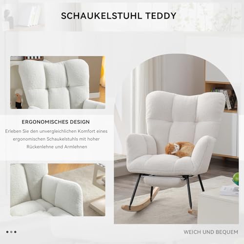 Teddy-Schaukelstuhl mit Holzkufen Detail