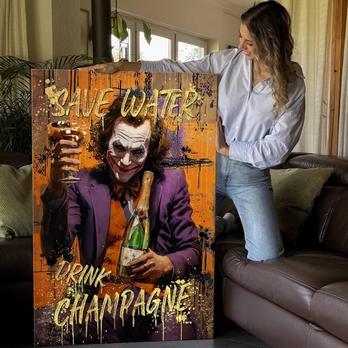 Joker-Kunstdruck auf Leinwand Detail