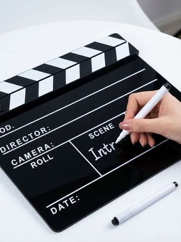 Professionelle Filmklappe aus Acryl