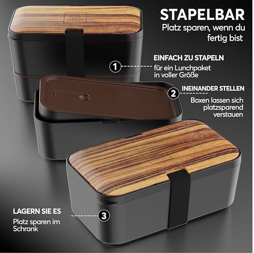 Umami Bento Box mit Bambusdeckel Detail