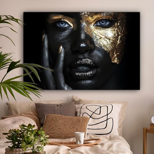 Goldenes Porträt auf Leinwand