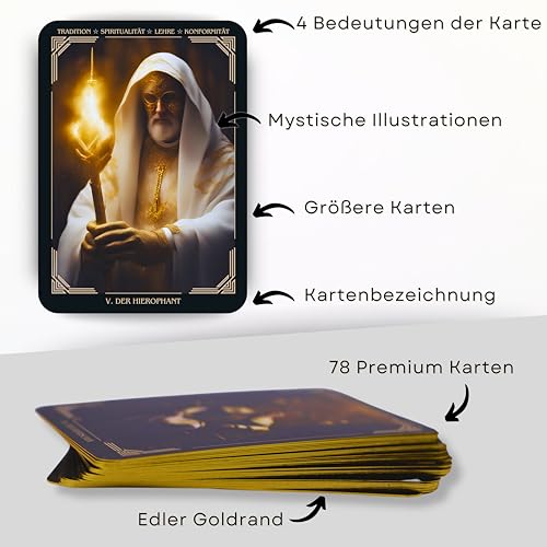 Rubaki Tarot-Set mit Goldrand Detail