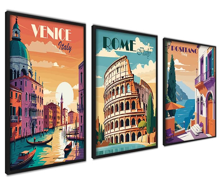 Italien Vintage-Reiseposter im Dreierpack Detail