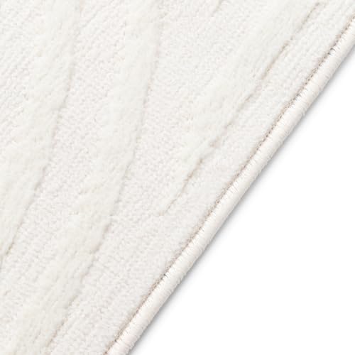 Weißer Hygge Designteppich Detail