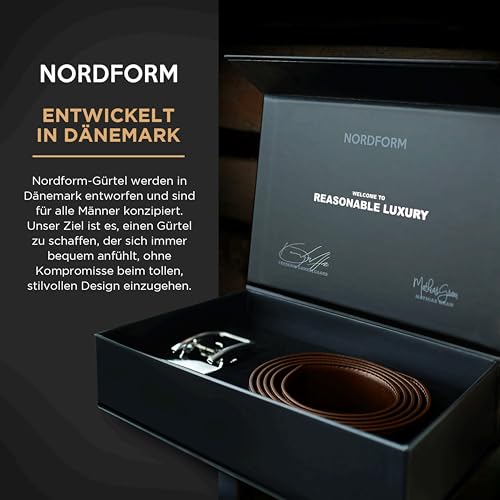 Nordform Premium Ledergürtel mit Ratschensystem Detail